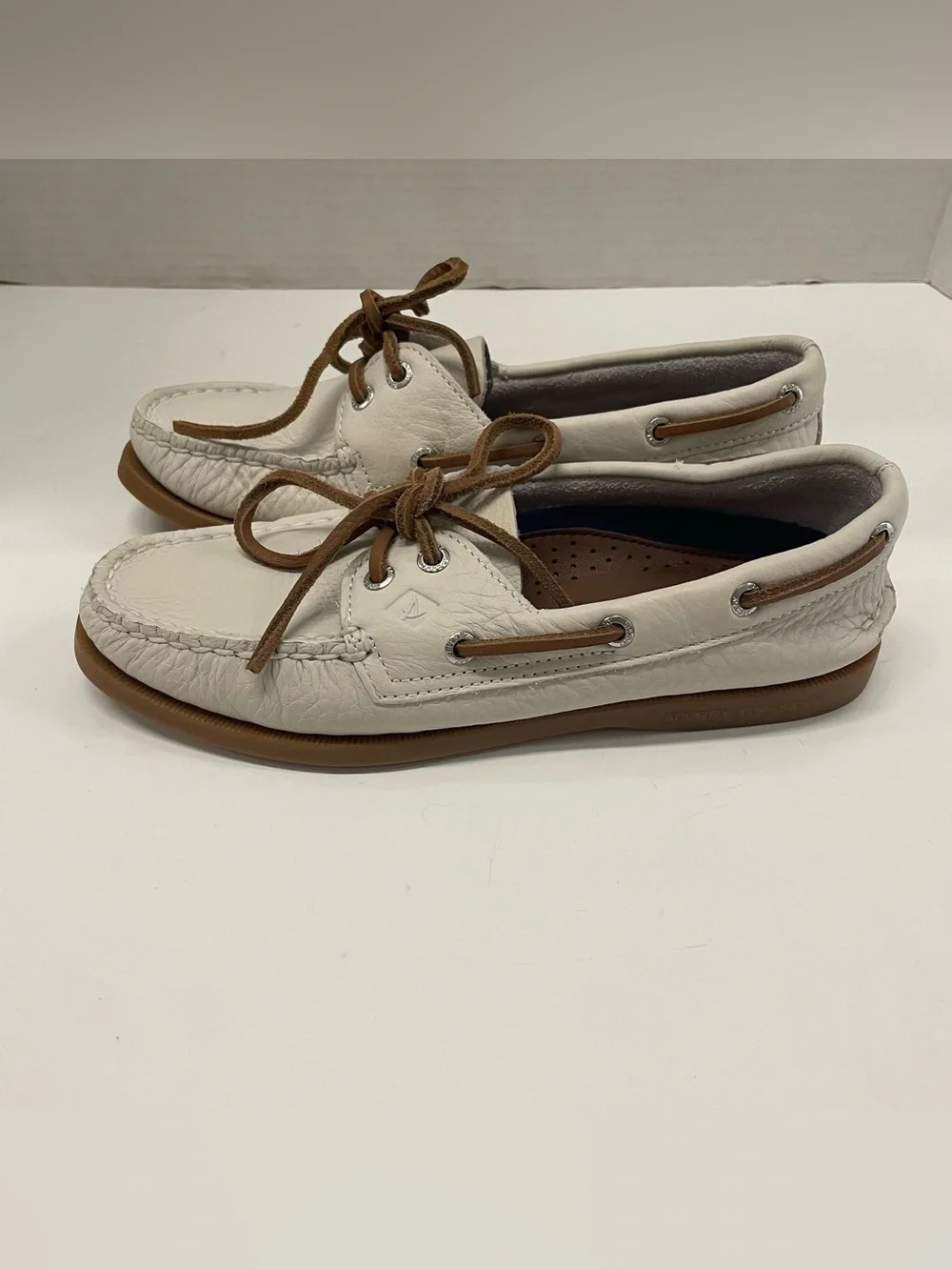 Classic Womens White Sperry Authentic Original 2-Eye Boat Shoes  Size 5.5